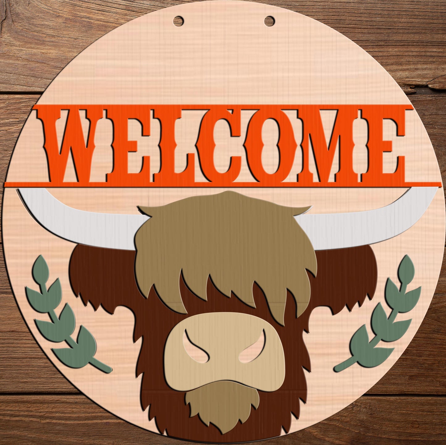 Welcome Highland Cow Door Hanger DiY