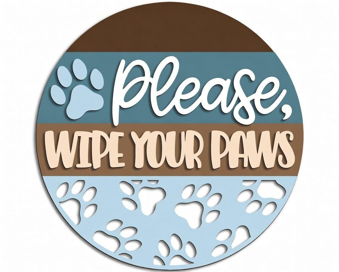 Wipe Your Paws Door Hanger DiY