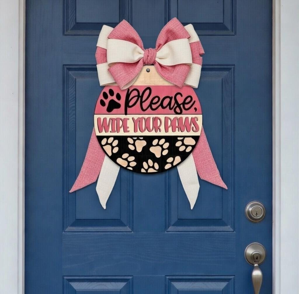 Wipe Your Paws Door Hanger DiY