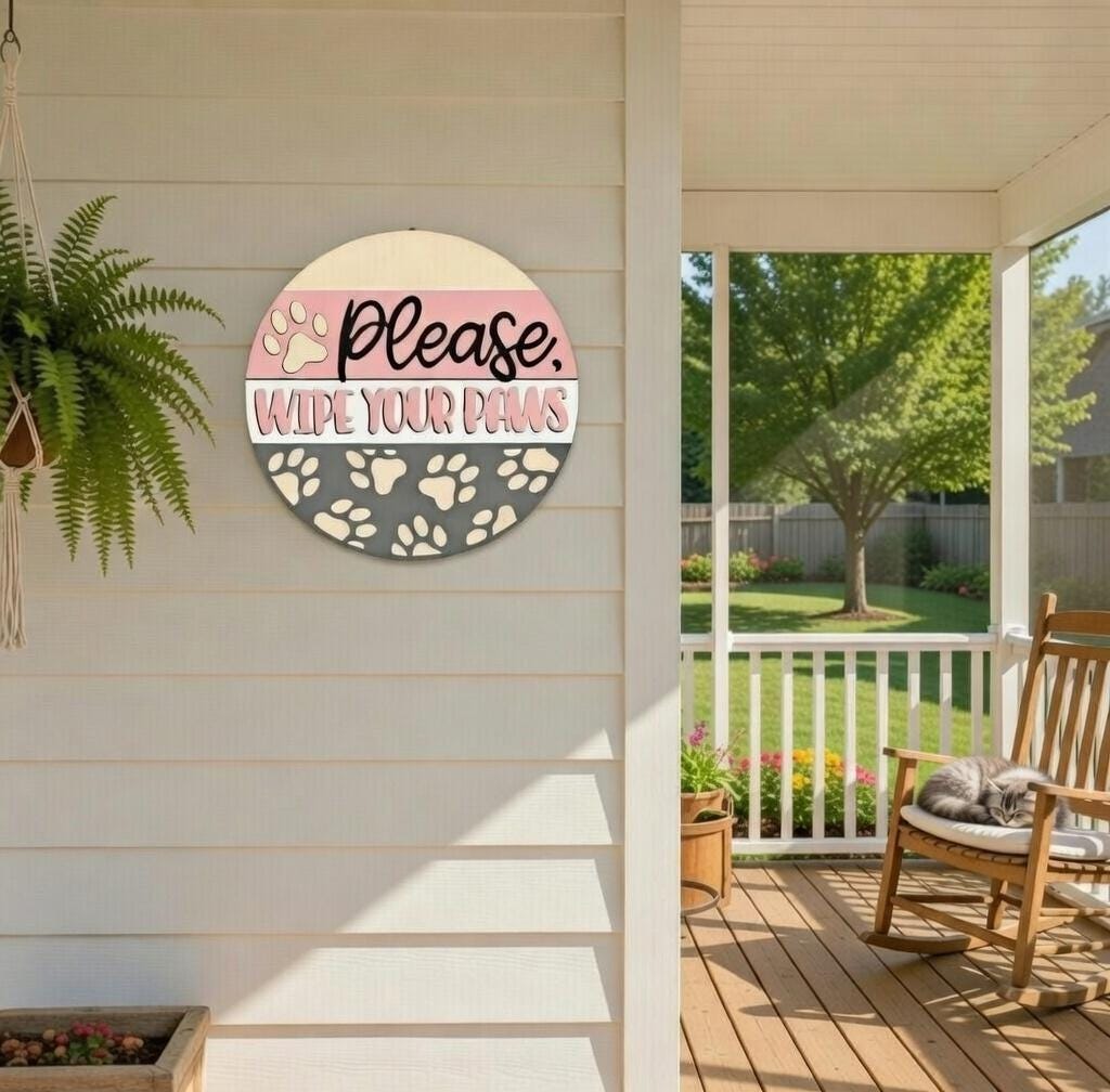 Wipe Your Paws Door Hanger DiY