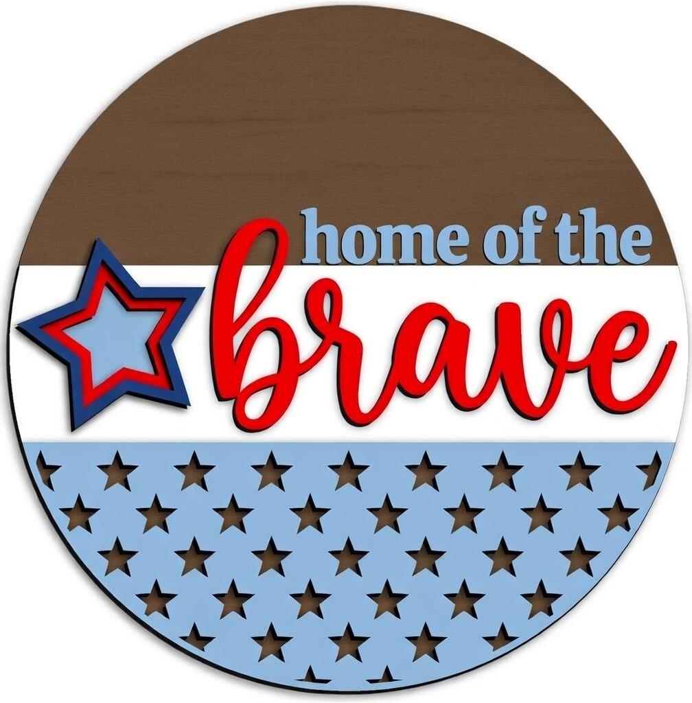 American Flag - Home of the Brave Door Hanger DiY
