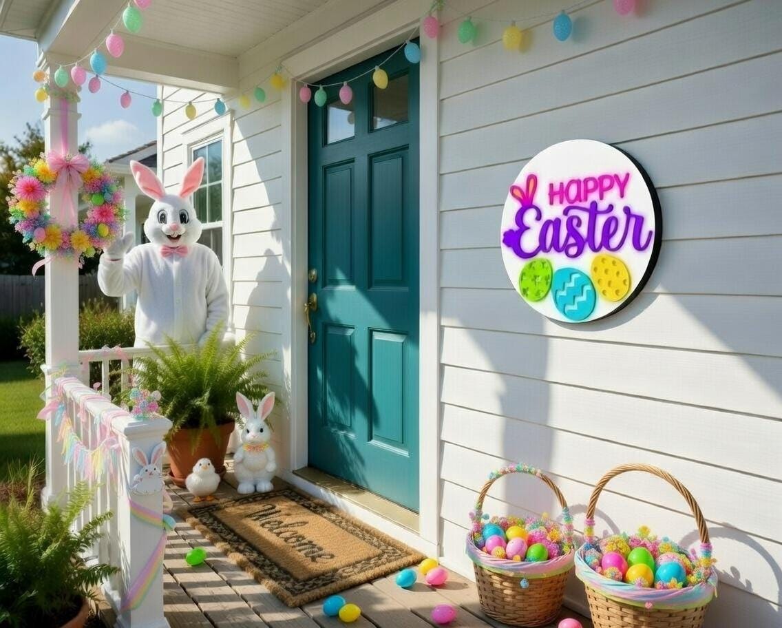 Happy Easter with Eggs on bottom Door Hanger DiY