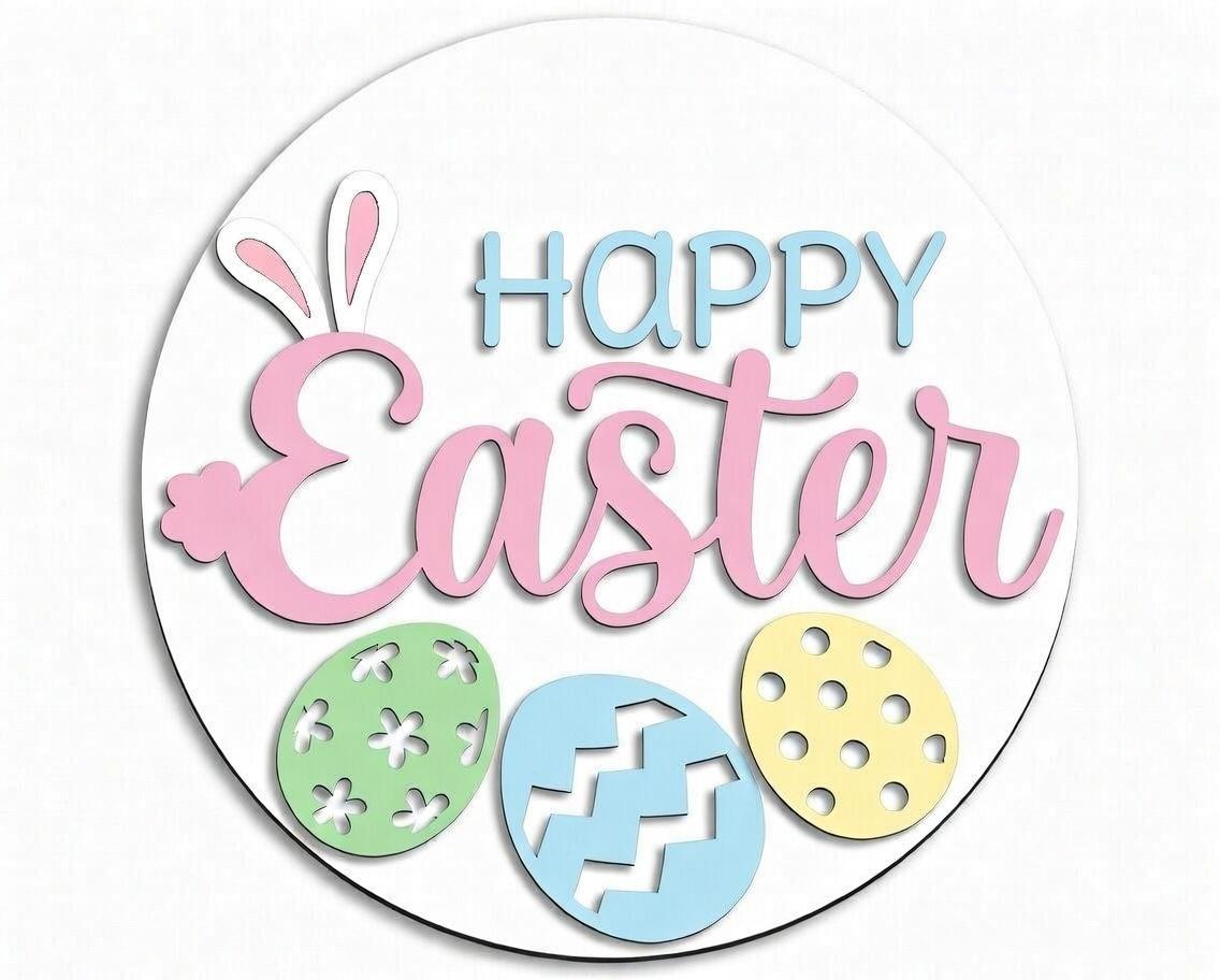 Happy Easter with Eggs on bottom Door Hanger DiY