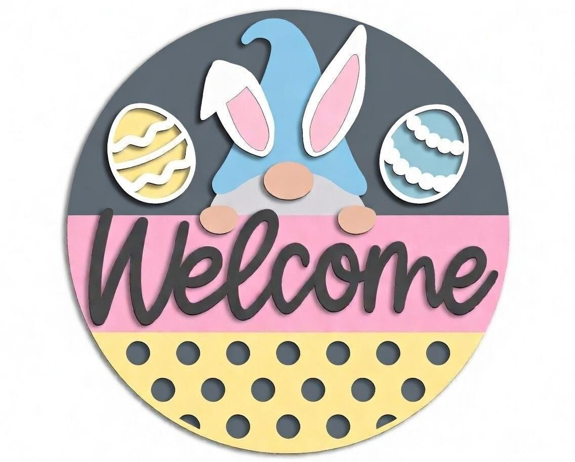Welcome Bunny Gnome Door Hanger DiY