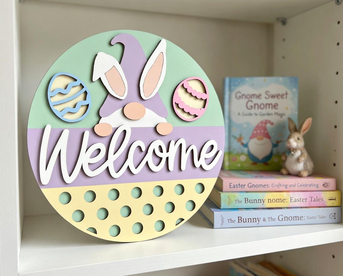 Welcome Bunny Gnome Door Hanger DiY