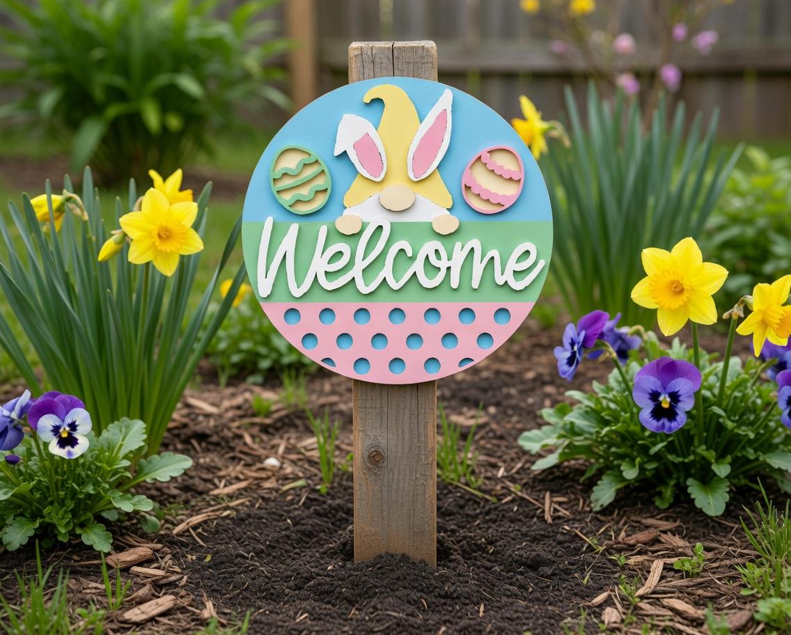 Welcome Bunny Gnome Door Hanger DiY