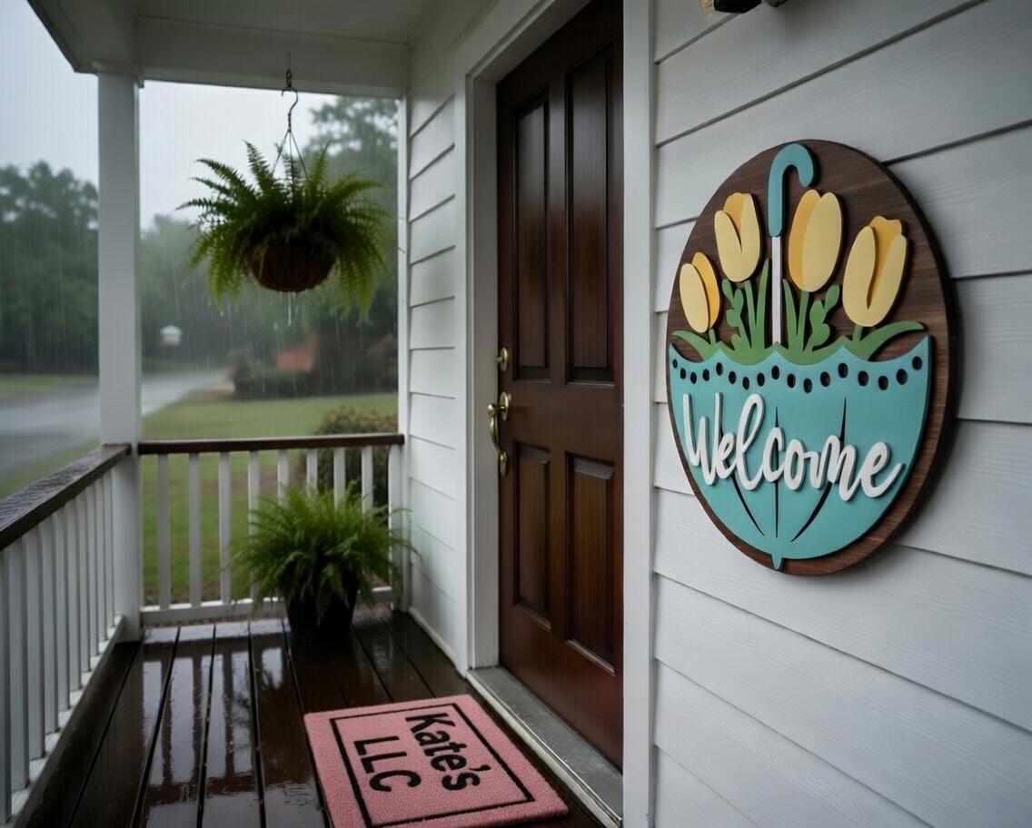 Welcome Umbrella and Tulips Spring Door Hanger DiY