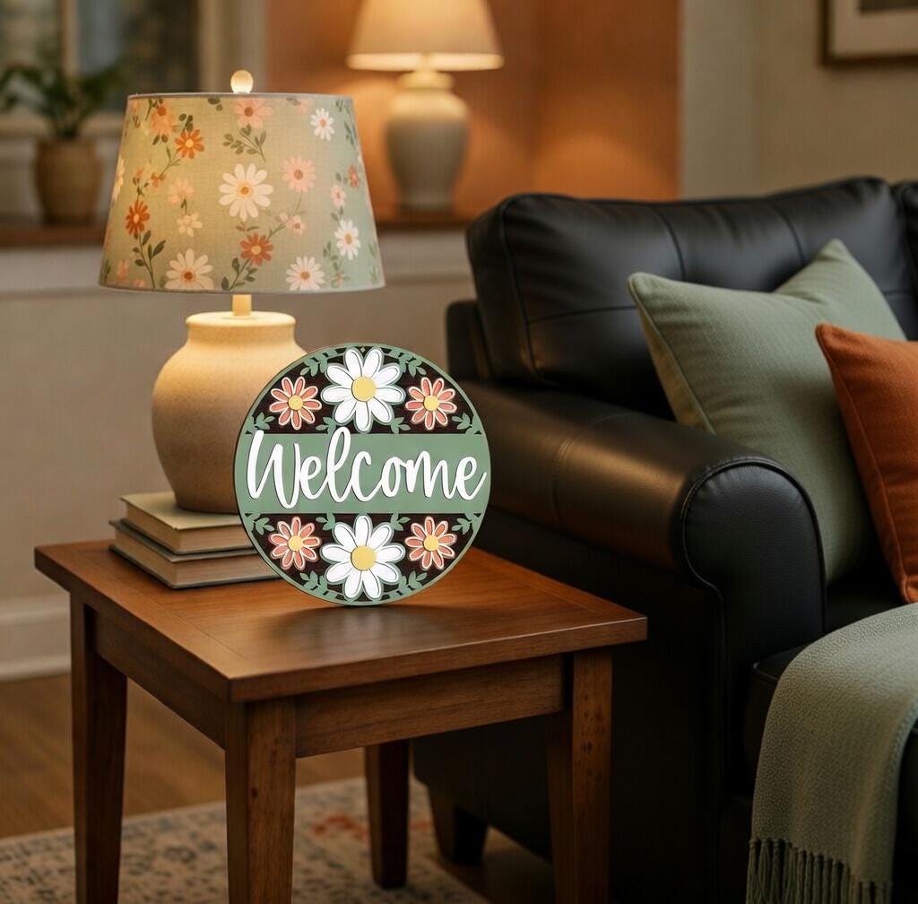Welcome Flower Spring Door Hanger DiY