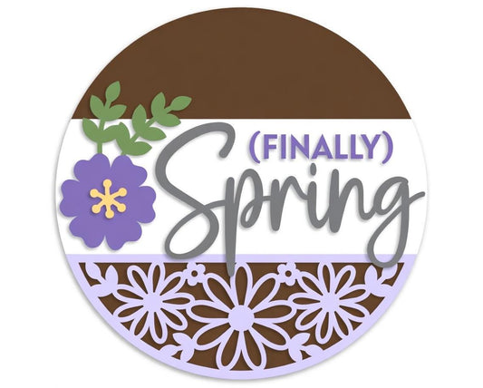 Spring (Finally) Floral Wood Door Sign DIY