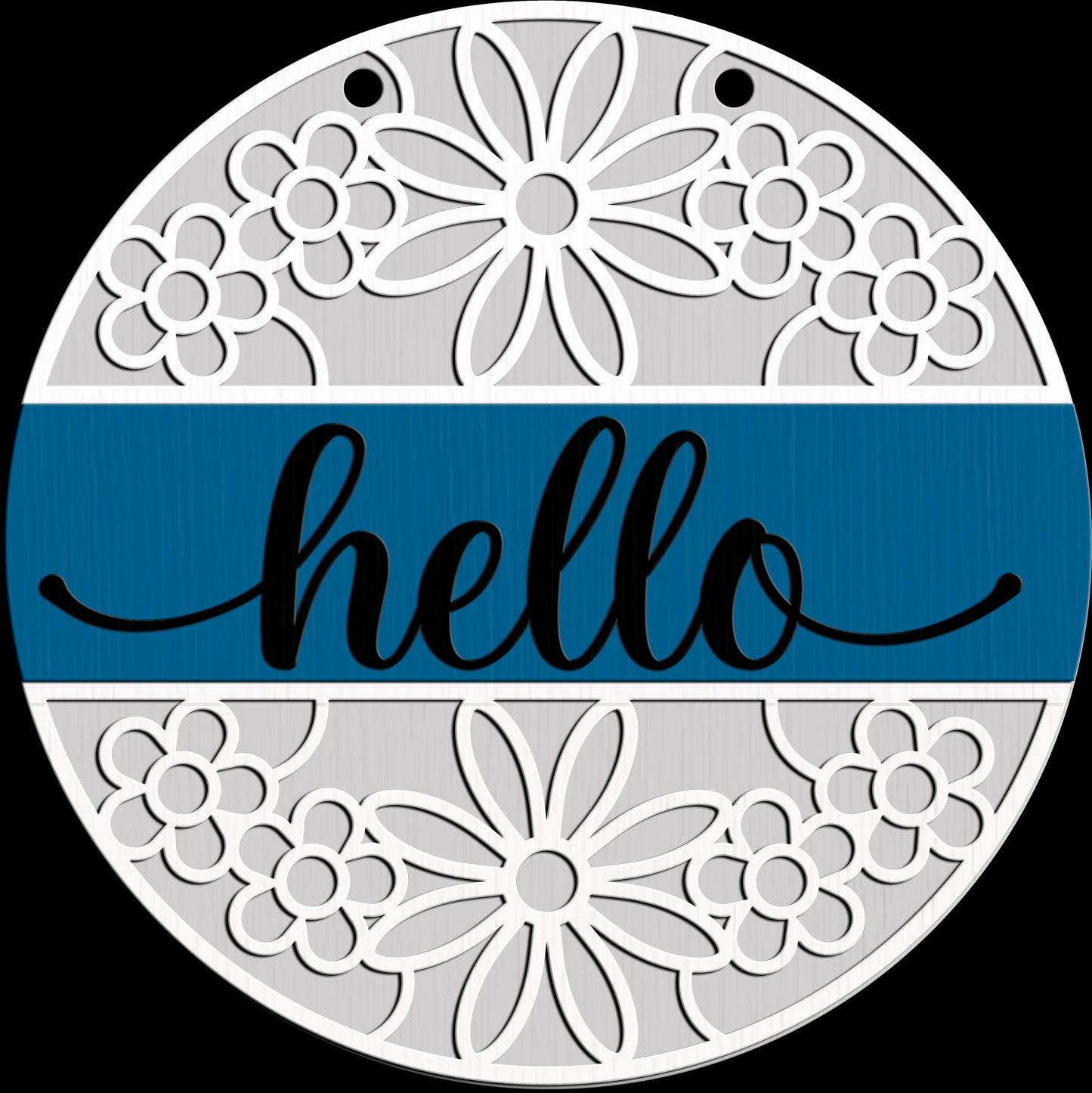 Hello Flower Round Door Hanger DiY