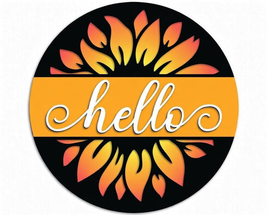 Hello Sunflower Door Hanger DiY