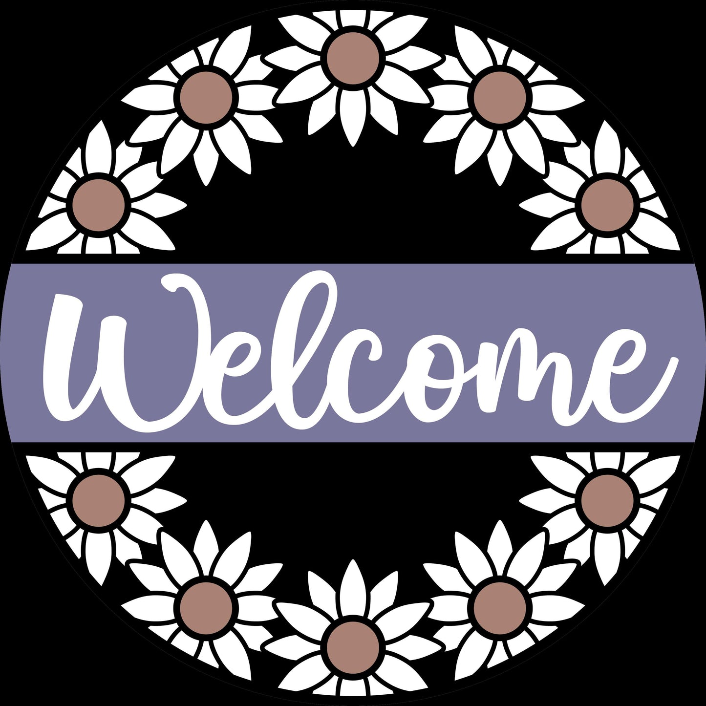 Welcome Round Sunflower Wreath Door Hanger DiY
