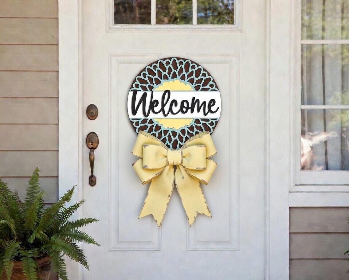 Welcome Round Sunflower Door Hanger DiY