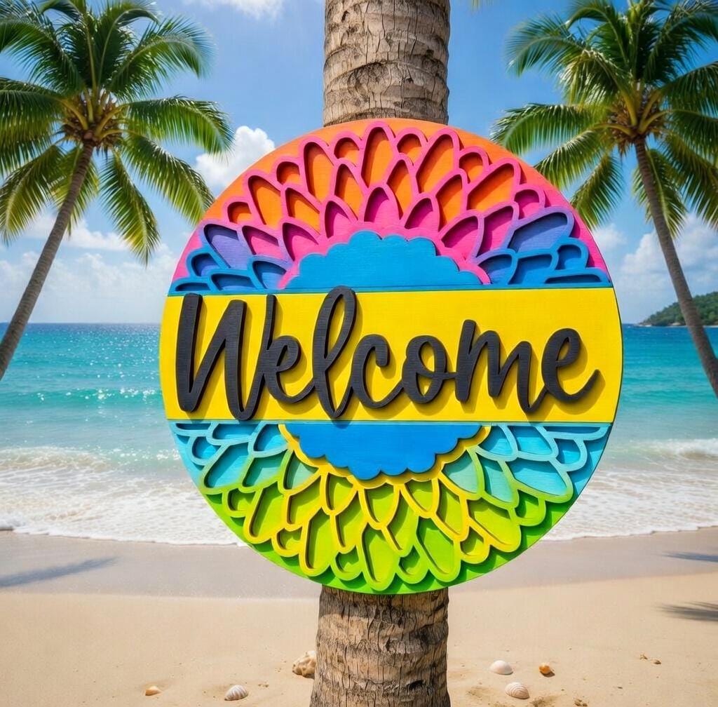Welcome Round Sunflower Door Hanger DiY