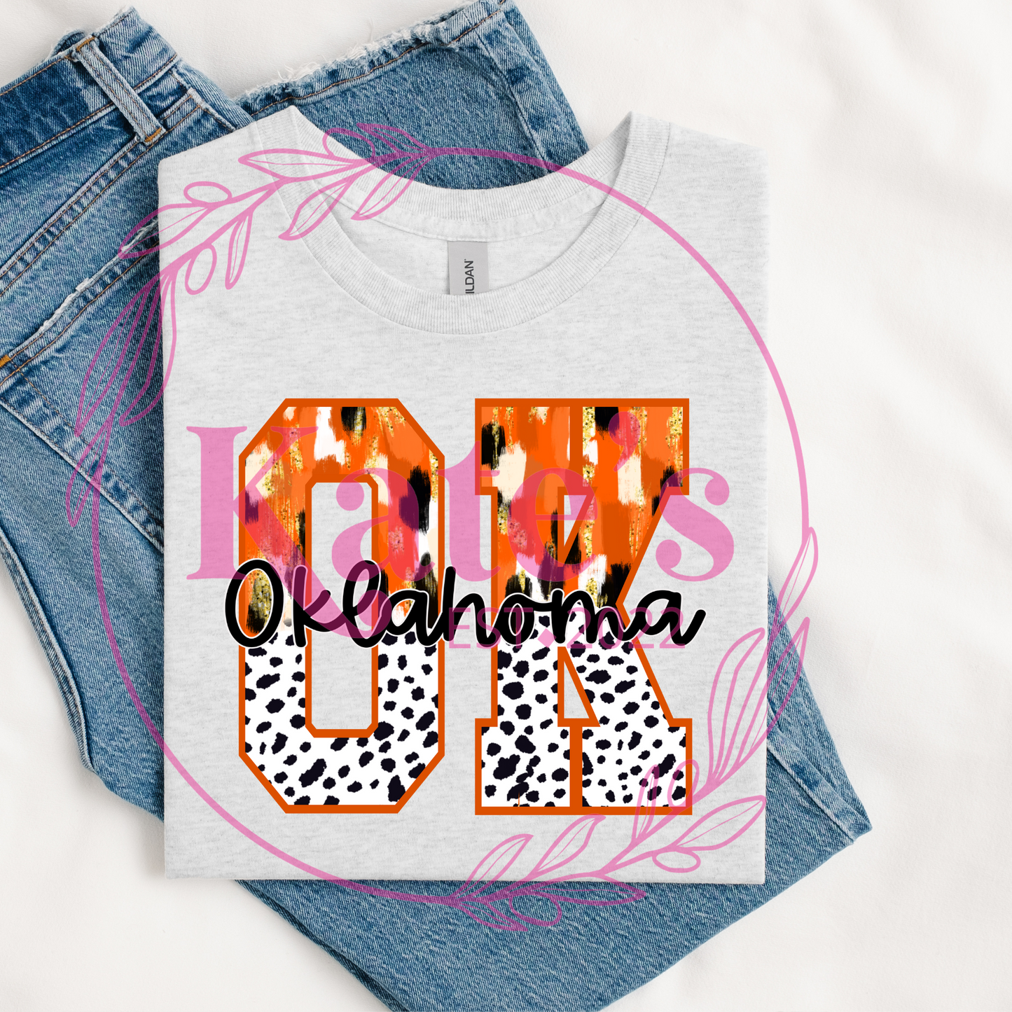 Brushstrokes Orange Oklahoma T-Shirt