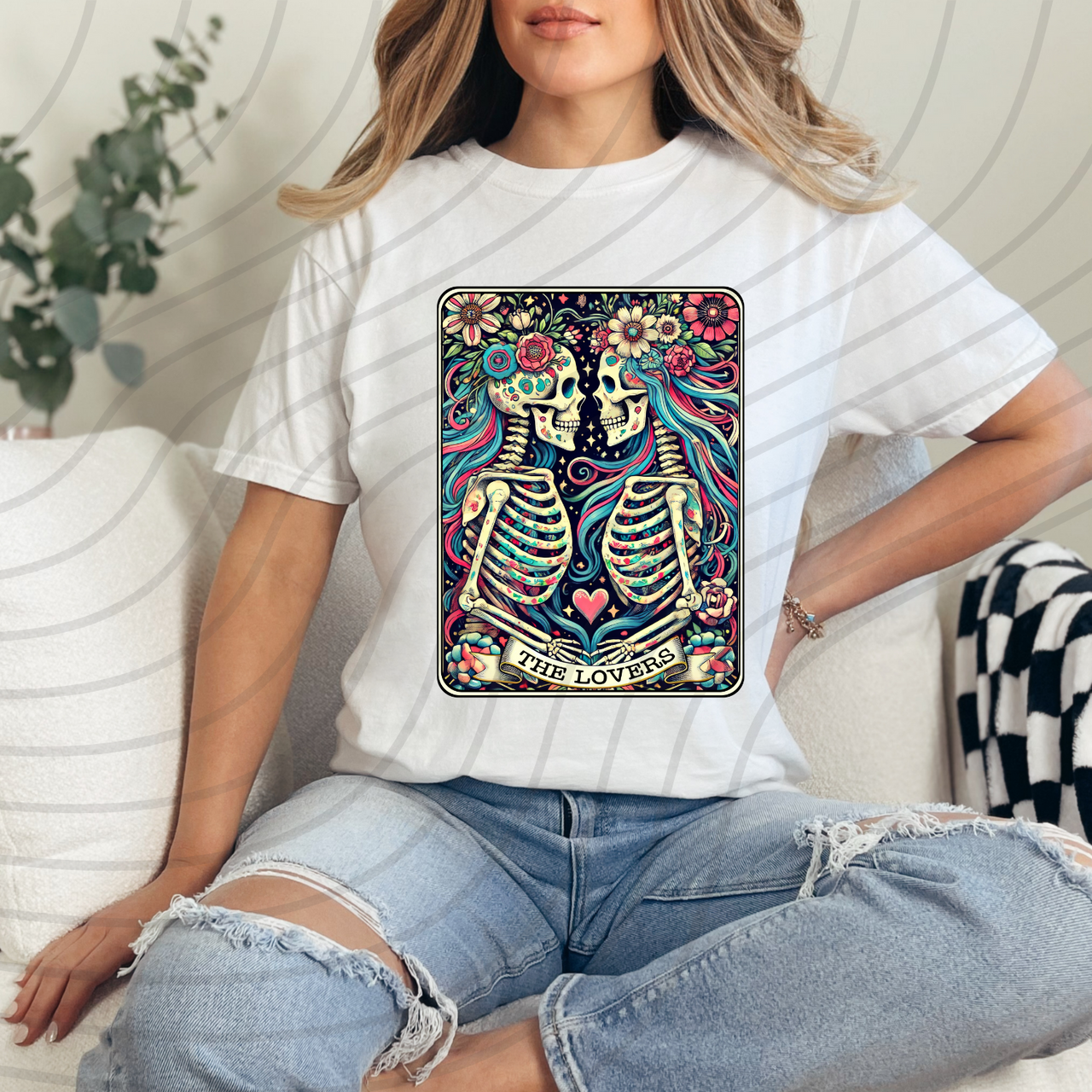 The Lovers Tarot Direct-To-Film Transfer