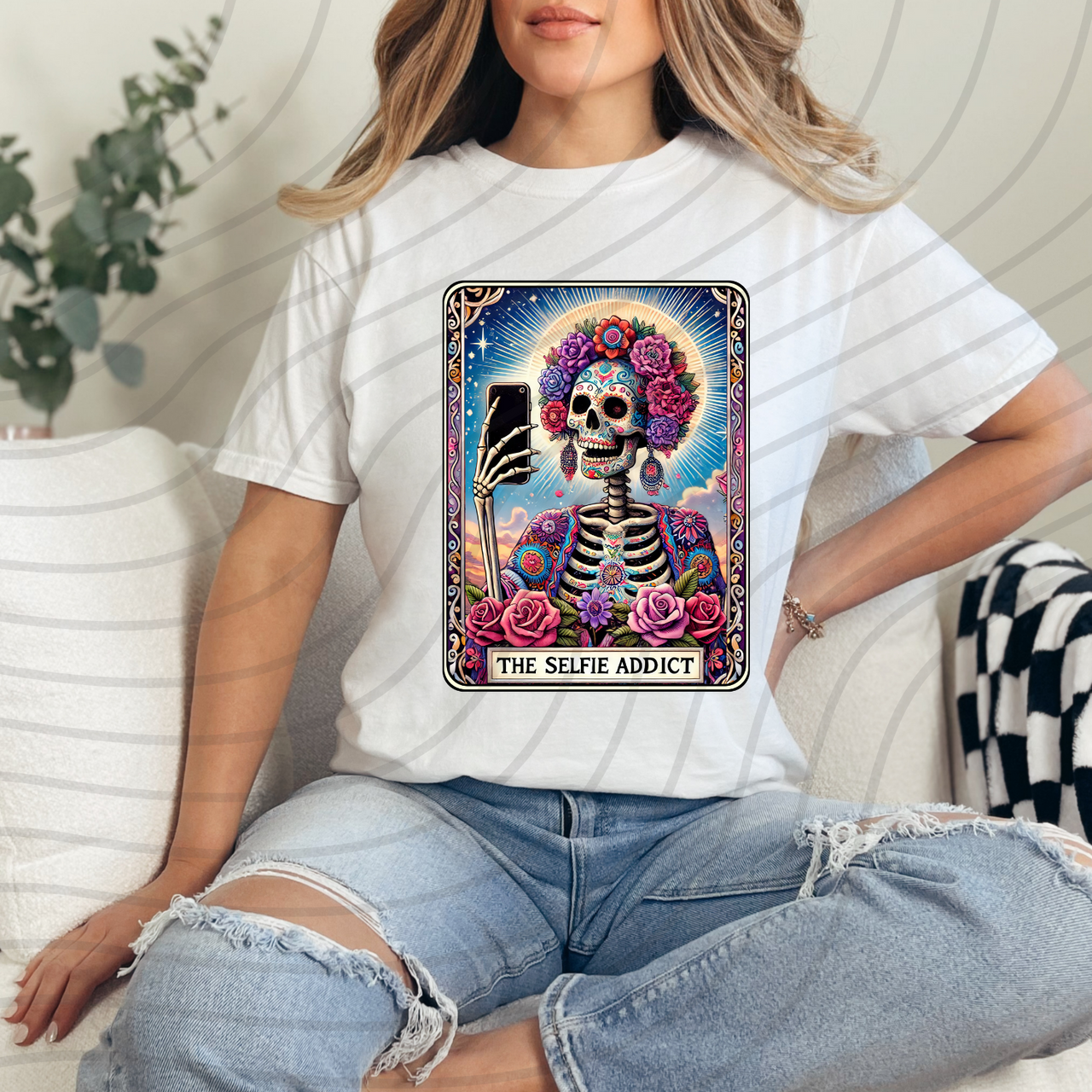 The Selfie Addict Tarot Direct-To-Film Transfer