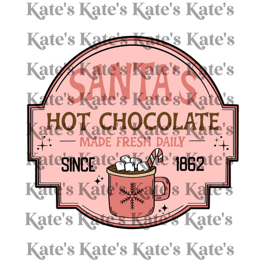 Santa's Hot Chocolate DTF Transfer